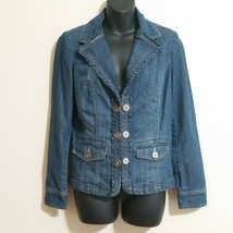 Women&#39;s Baccini Denim Blue Jean Jacket Buttons Medium - £13.66 GBP