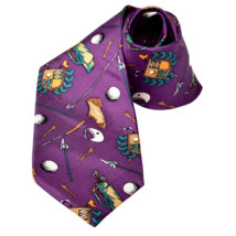 Franco Baretta Purple Golf Theme 100% Silk Neck Tie 56L 4W - €10,00 EUR