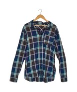 Vans Top Mens XL Logo Plaid Button Up Dress Shirt Long Sleeve Collared Blue - $24.74