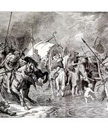 German Teutones Entering Gaul For War 1913 Plate Print 2 Page History DW... - $729.90 MXN