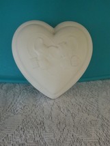 D5 - Ready to Paint, U Paint Ceramic Bisque Heart Love Mice Candy Dish Container - £4.38 GBP