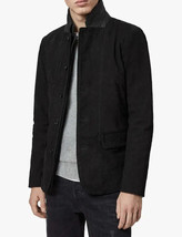 Stylish Men&#39;s Black Suede Leather Blazer Soft Sheepskin Handmade Casual ... - £95.95 GBP+