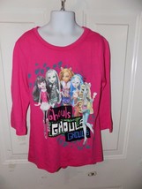 Monster High Pink Long Sleeve Ghouls Ghouls Ghouls Shirt Size 10/12 Girls NEW - £14.58 GBP