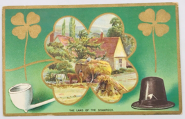 1911 AMP Embossed Ireland Land of the Shamrock Green Four Leaf Clover Postcard - £9.72 GBP