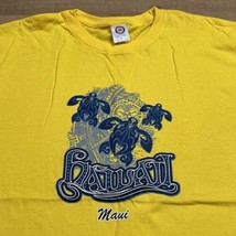 Vintage Hawaii Maui Sea Turtles T Shirt Mens XL Yellow Y2K 2000s Style Surfer - £23.01 GBP