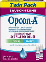 Bausch + Lomb Opcon-A Eye Allergy Relief Itching Eye Drops Twin Pack - £21.32 GBP