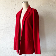 Talbots Red Merino Wool Blend Open Knit Blazer Sweater - Women&#39;s Petite Large - $56.95