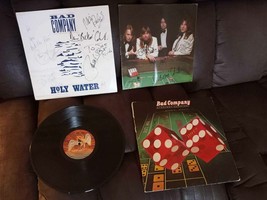 Bad Company Autographed Straight Shooters Vinyl &amp; Holy Waters Band Promo w/ GOA - £177.96 GBP