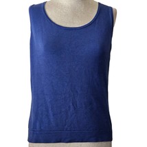 Blue Sleeveless Silk Blend Knit Top Size Medium - £19.46 GBP