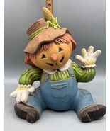 Vtg Gare 1981 Scarecrow Figurine Hand Painted Ceramic Halloween Fall Decor - $406.24 MXN