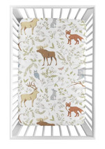 Sweet Jojo Designs Woodland Toile Baby Fitted Mini Portable Crib Sheet NEW - £23.73 GBP