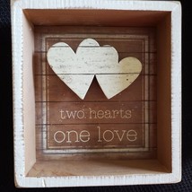 Primitives by Kathy Reverse Box Sign - Two Hearts One Love Home Decor - £7.72 GBP