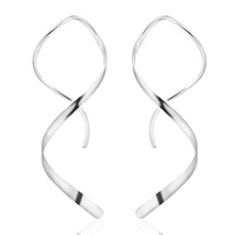 Handmade 925 Sterling Silver Spiral Threader Earrings Hypoallergenic Twisted Cur - £28.04 GBP