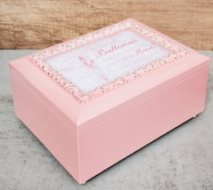 Forever In Our Hearts Dancing Ballerina Pink Floral Wooden Trinket Musical Box - £36.13 GBP
