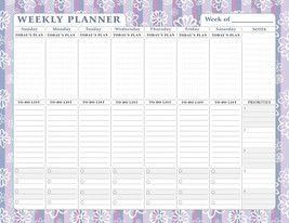 Magnetic Weekly Calendar - 52 Undated Sheets - Notepad Desk Pad - (Edition #007) - £6.34 GBP