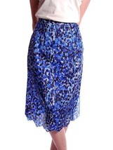 Vintage Half  Slip Laros Blue Printed Silk 1950S 23 Waist Pencil Skirt S XS - $51.46