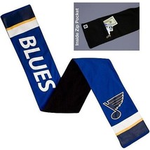St Louis Blues Winter Scarf Jersey Material Team Logo W/ Inside Zip Pocket NHL - £9.98 GBP