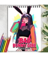 Bad Bunny Girl Spiral-Bound Coloring Book for Stress Relief and Relaxation - £17.32 GBP