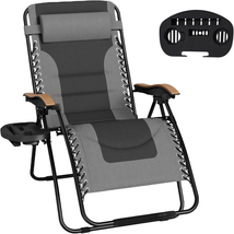Zero Gravity Chairs, Oversized Patio Recliner Chair, Padded Folding Lawn Chair w - £118.72 GBP