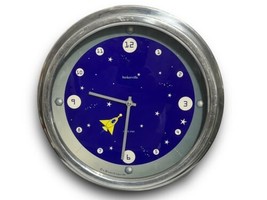Baskerville Rocket Wall Clock Outer Space Stars Planets England Rare Fin... - $41.97