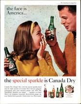 1961 Vintage Print Ad Sparkling Canada Dry Ginger Ale cute couple a4 - £19.27 GBP