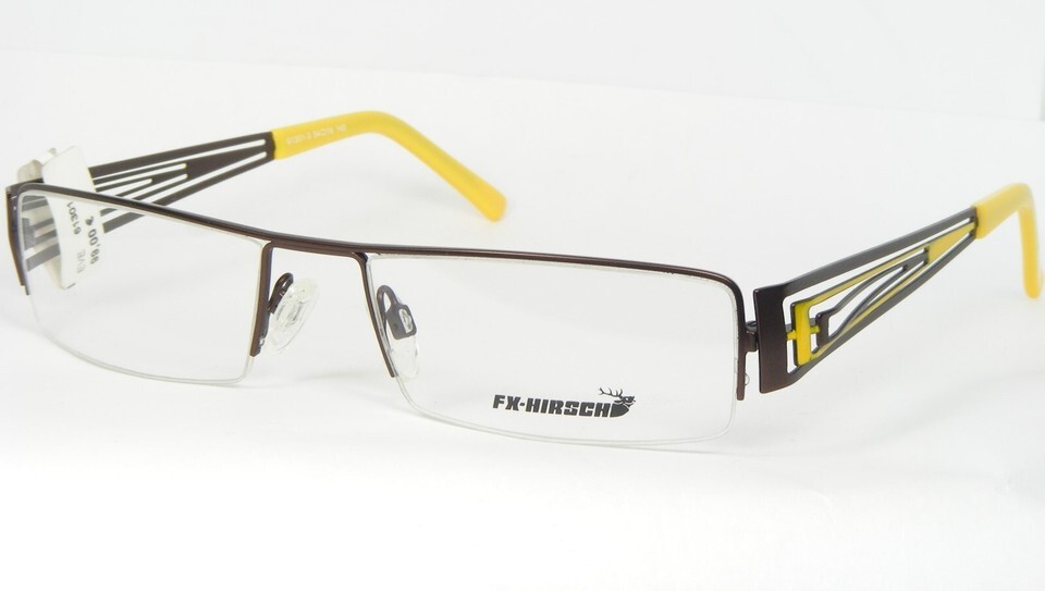 FX-HIRSCH 61301-3 BROWN / YELLOW EYEGLASSES GLASSES METAL FRAME 54-18-145mm - $56.67