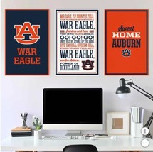 Auburn Tigers Wall Art Orange Navy Blue NCAA 3-Piece Adhesive Canvas - $79.99
