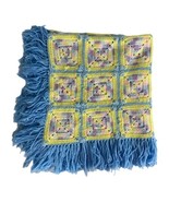 Handmade Crochet Baby Toddler Blanket Yellow Blue White Pink Green 31&quot;x31&quot; - £22.54 GBP
