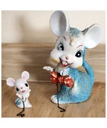 Vintage Arnart Mouse &amp; Baby Blue Sugar Glaze Anthropomorphic Adorable Se... - $24.51 CAD