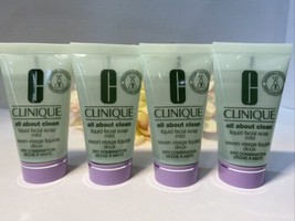 4 X CLINIQUE All About Clean Liquid Facial Soap Mild 1oz Ea = 4oz 120ml FreeShip - $10.84