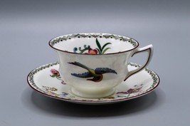 Aynsley Floral Bird Teacup &amp; Saucer Bone China England A3539 Vtg 1940s - £38.75 GBP