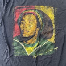 Bob Marley T-shirt Men Sz L Get Up, Stand Up Black Reggae Music Colorful ￼ - £8.88 GBP