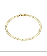 18k Layered Real Gold Filled Anklet Bracelet Cuban links 10&quot; - $10.40