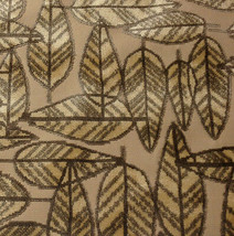 Pollack Leaf Plush Birch Brown Yellow Leaves Curtain Velvet Fabric 5.75 Yard 52&quot; - £155.21 GBP