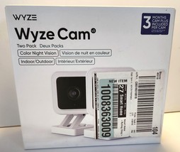 New Wyze Cam v3 Two (2) Pack Color Night Vision Indoor/Outdoor Security Camera - £45.38 GBP