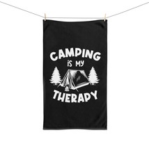 Camping is my Therapy Printed Hand Towel Camping Nature Silhouette Outdoor - $18.54