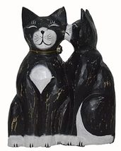 Large Size Handmade Carved Wood Cats Lovers Tabby Siamese Persian Americ... - £21.30 GBP