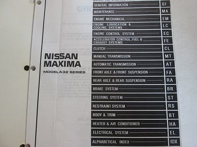 Manuale Di Servizio E Riparazione Per Nissan Maxima 1997 OEM Usato Libro 97 Item image 2