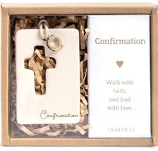 DEMDACO Confirmation White 2.75 Inch Ceramic Boxed Collectible Keepsake ... - $19.95