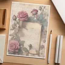 48  Sheets of  Decorative Stationery Paper for Letters , 8.5 x 11 - Roses#06717 - £19.75 GBP