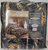 BLACK CAMO CAMOUFLAGE REVERSIBLE COMFORTER TWIN SIZE 66x86 in (167.64x218.44cm)