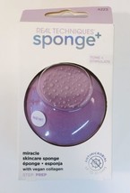 Real Techniques Sponge+ Miracle Skincare Sponge Tone &amp; Stimulate Prep Ne... - £8.01 GBP