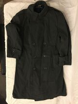 PRE- OWNED MILITARY JACKET OVERCOAT DO GREEN AG- 44 WOOL GABARDINE NO BE... - $25.34