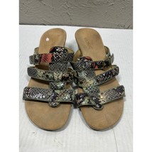 Vionic Amber Sandals 381Radia Snakeskin Green Patent Leather Slip On Size 8 - $820.07 MXN