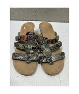 Vionic Amber Sandals 381Radia Snakeskin Green Patent Leather Slip On Size 8 - $820.07 MXN