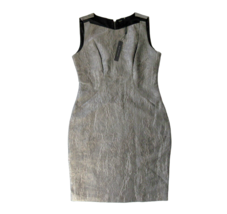 NWT Elie Tahari Trudy in Champagne Crinkle Textured Sleeveless Dress 10 ... - $48.91