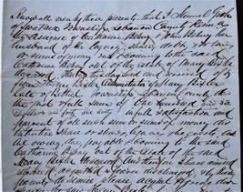 1858 Antique Handwritten Legal Document Swatara Pa Sam Groh To Bicksler Bethel - £97.30 GBP
