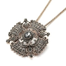 Unique Gray Crystal Flower Bridal Necklace For Women Antique Gold Luxury Beach P - £9.95 GBP
