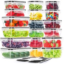 36-Pieces Airtight Food Storage Containers Set, 18 Containers &amp; 18 Snap Lids, Pl - £34.36 GBP