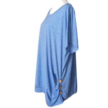 VTG 90s Womens Plus Blue Tunic Top Size 22 W Casual Lightweight Comfort ... - £9.38 GBP